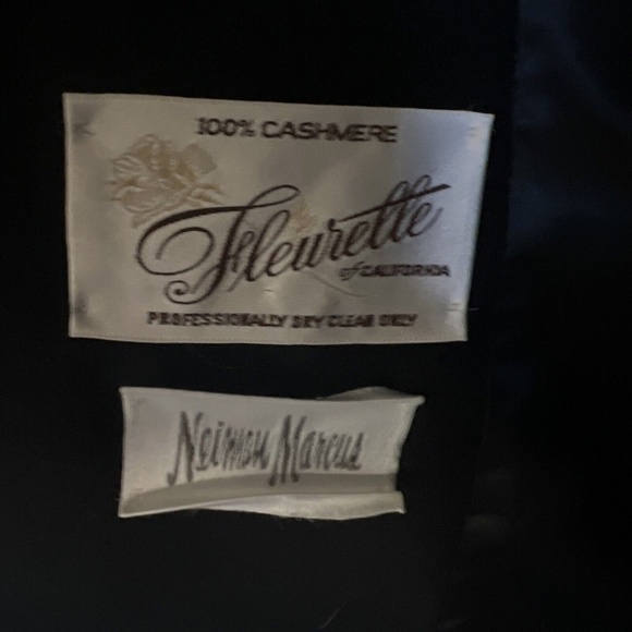 VTG Fleurette Women's 100% Cashmere Long Trench Coat Black • Size 10 - Picture 6 of 7